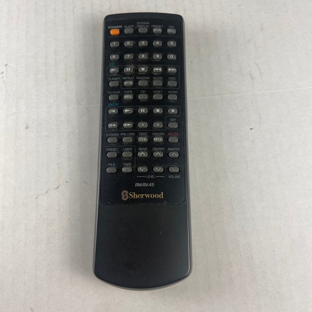 Sherwood RM-RV45 Remote Control System Remote Power Sleep Display Preset FM Scan